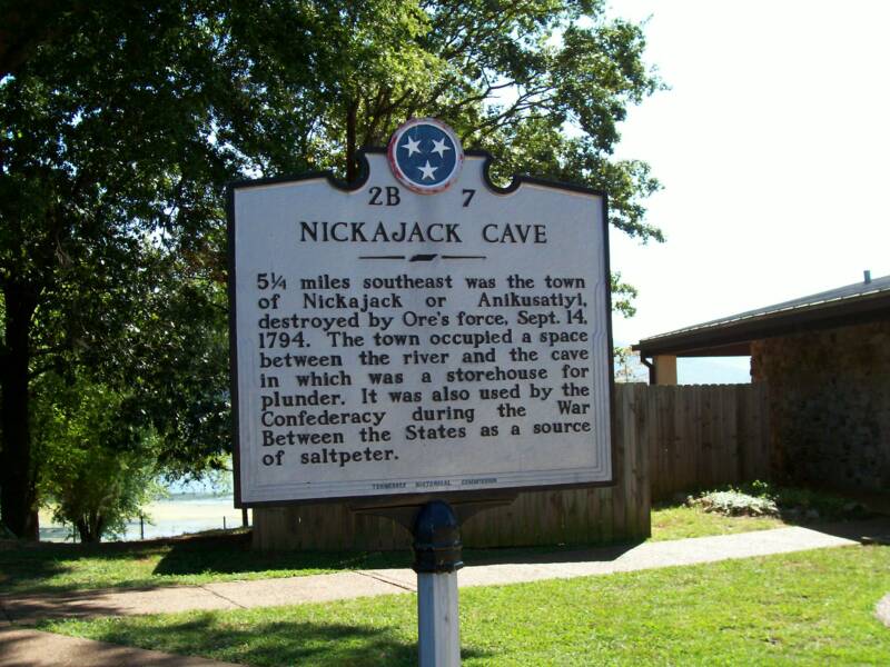 Nickajack Cave marker, photo courtesy of Dennis Lambert