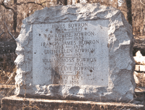 Bowron family gravestone, courtesy of Dennis Lambert