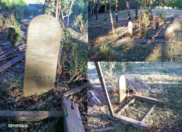 Mary J. Blizzard gravestone, courtesy of Dennis Lambert