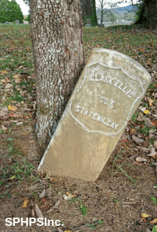 Clark Ellis gravestone, courtesy of Dennis Lambert