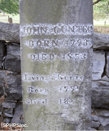 John & Lavina Gunter gravestone, courtesy of Dennis Lambert