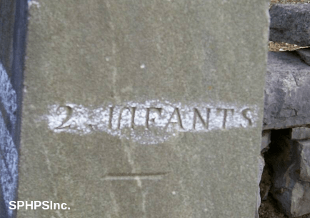 Gunter infants gravestone, courtesy of Dennis Lambert