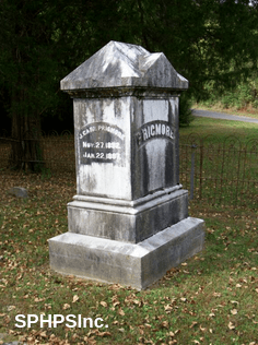 James G. & Laura M. Prigmore gravestone, courtesy of Dennis Lambert
