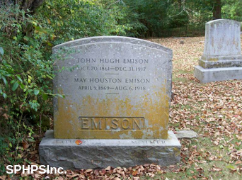 John Hugh & May Houston Emison gravestone, courtesy of Dennis Lambert