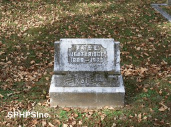 Kate E. Deathridge gravestone, courtesy of Dennis Lambert