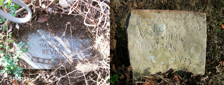 Nannie K. Reveil & Larnce Henry Steel gravestones, courtesy of Dennis Lambert