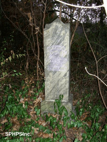 Sarah A. Pettitt gravestone, courtesy of Dennis Lambert