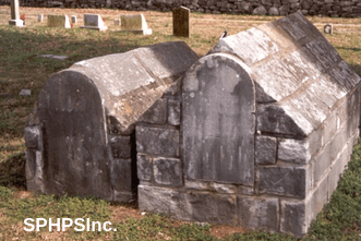 Two vaulted graves in Bean-Roulston Cemetery, courtesy of Dennis Lambert